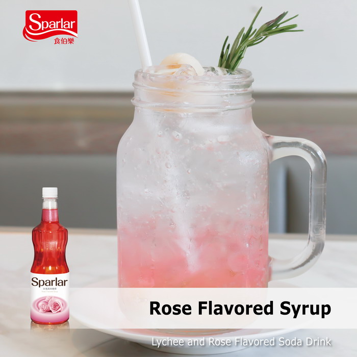 Sparlar Rose Flavored Syrup_Lychee rose soda drink